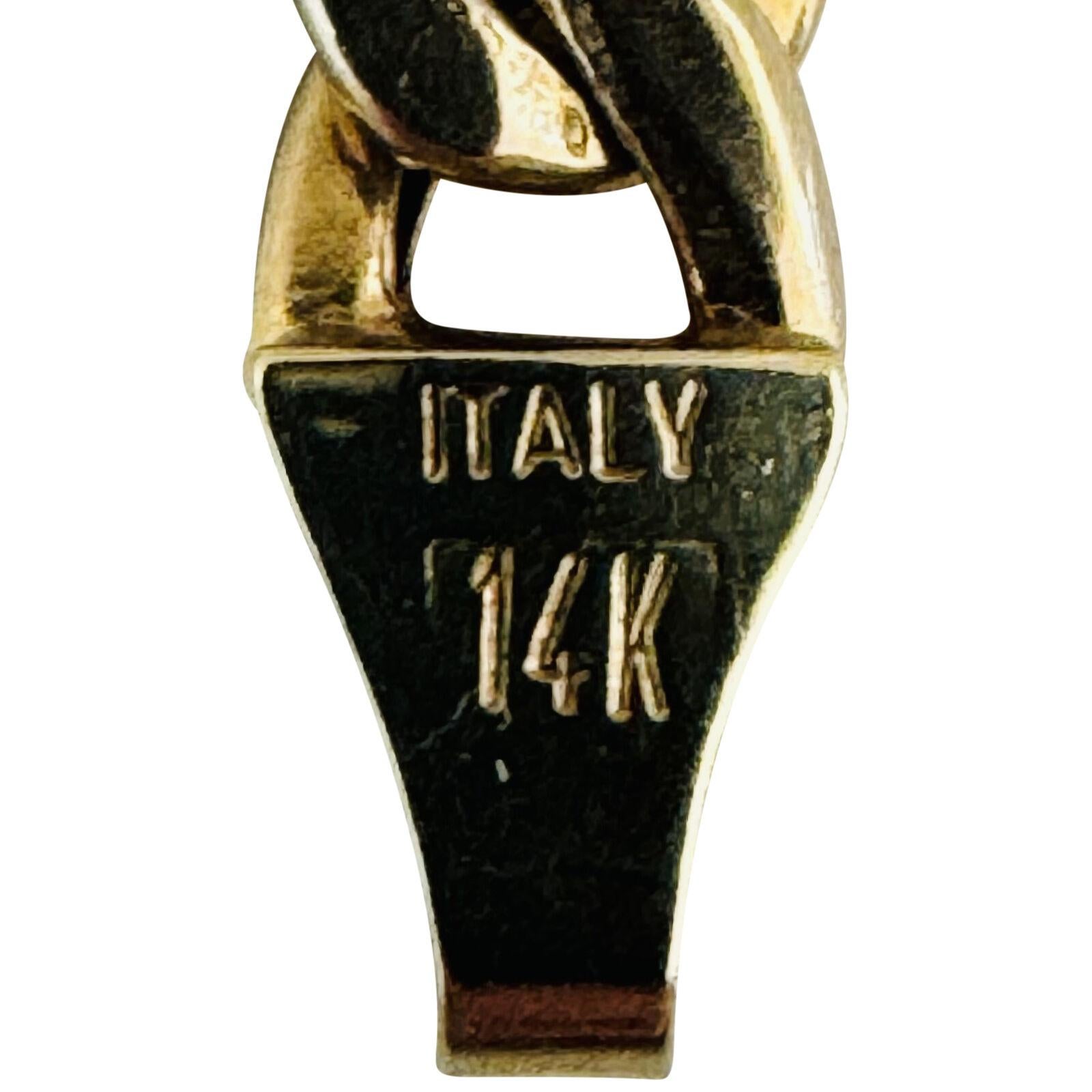 14 Karat Gelbgold Hohlgold Hohl  Mariner Gucci Gliederkette Halskette Italien 4
