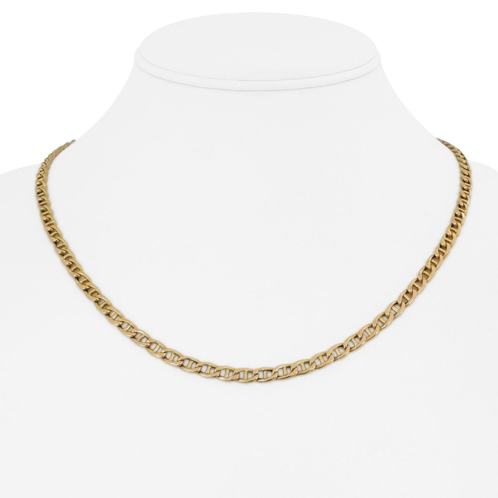 14 Karat Gelbgold Hohlgold Hohl  Mariner Gucci Gliederkette Halskette Italien 5