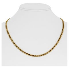 14 Karat Gelbgold Hohl Mariner Gucci Gliederkette Halskette Italien