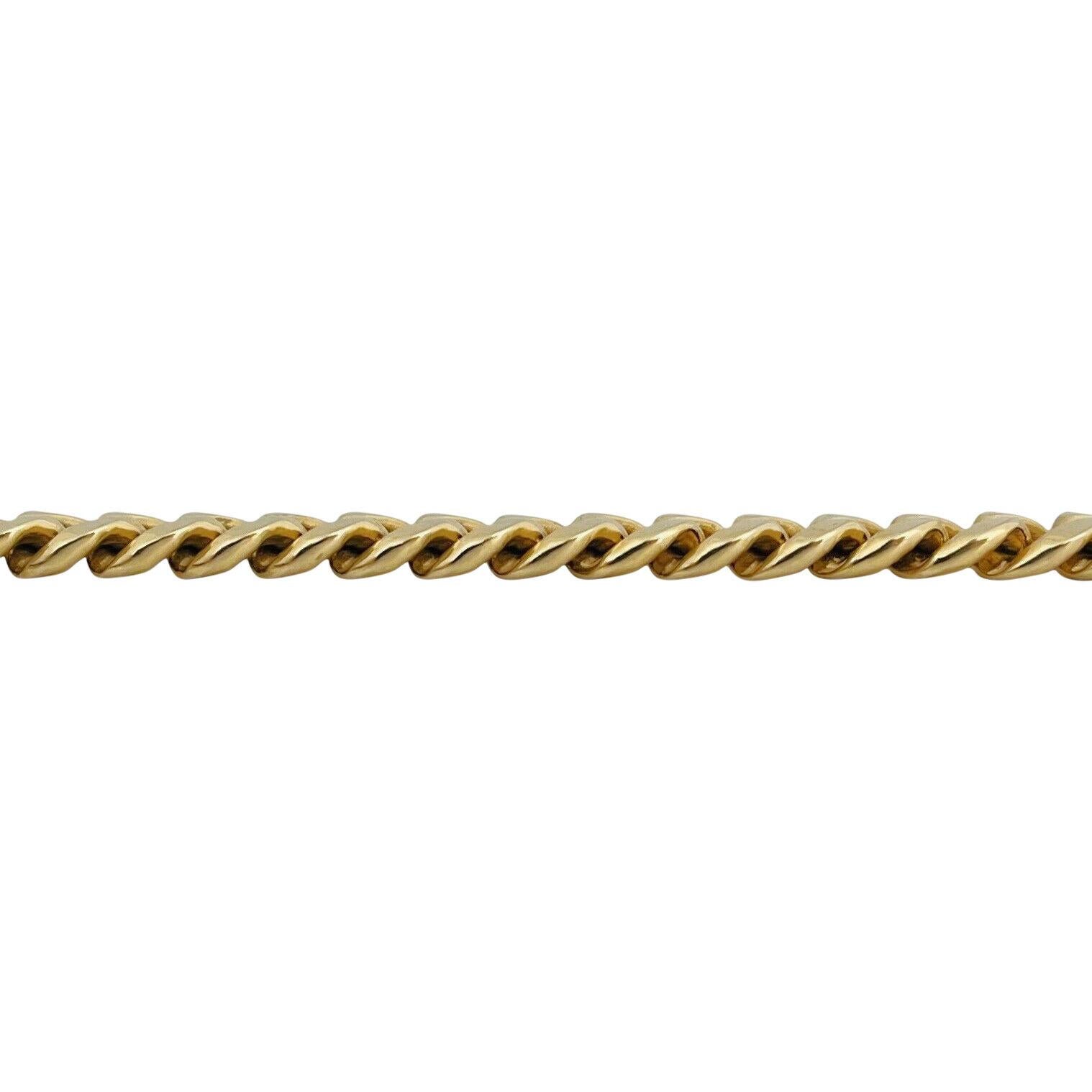 14 Karat Yellow Gold Hollow Men's Cuban Curb Link Bracelet In Good Condition For Sale In Guilford, CT