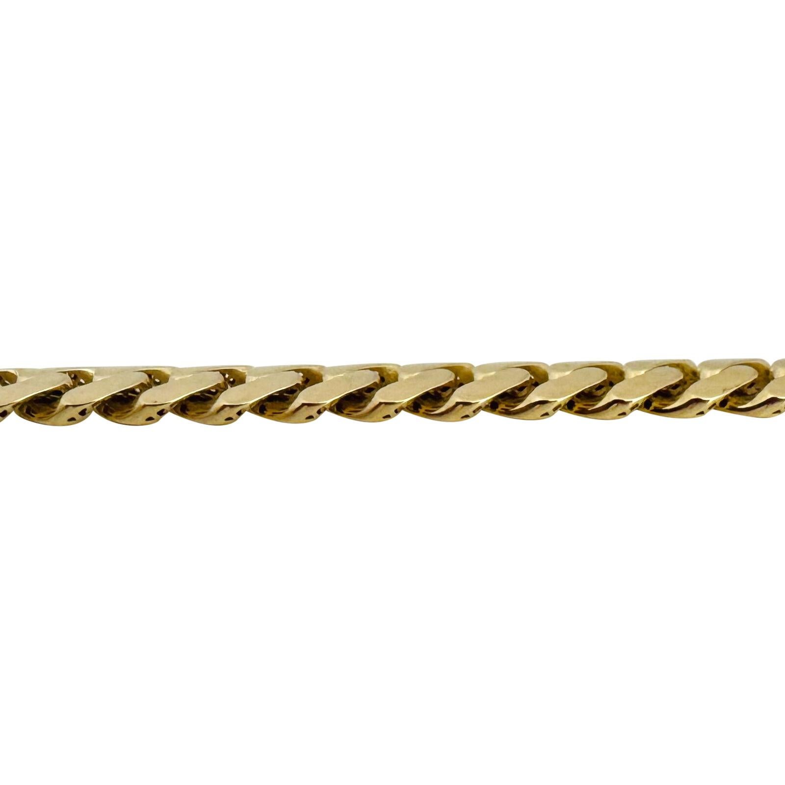 14 Karat Yellow Gold Hollow Men's Cuban Link Bracelet with CZ Clasp In Good Condition For Sale In Guilford, CT