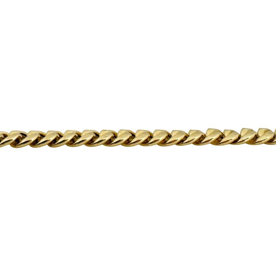 14 Karat Yellow Gold Hollow Men's Cuban Link Chain Necklace  For Sale 2