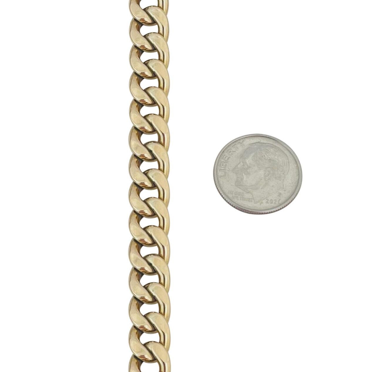14 Karat Yellow Gold Hollow Men's Curb Link Bracelet, Italy 1