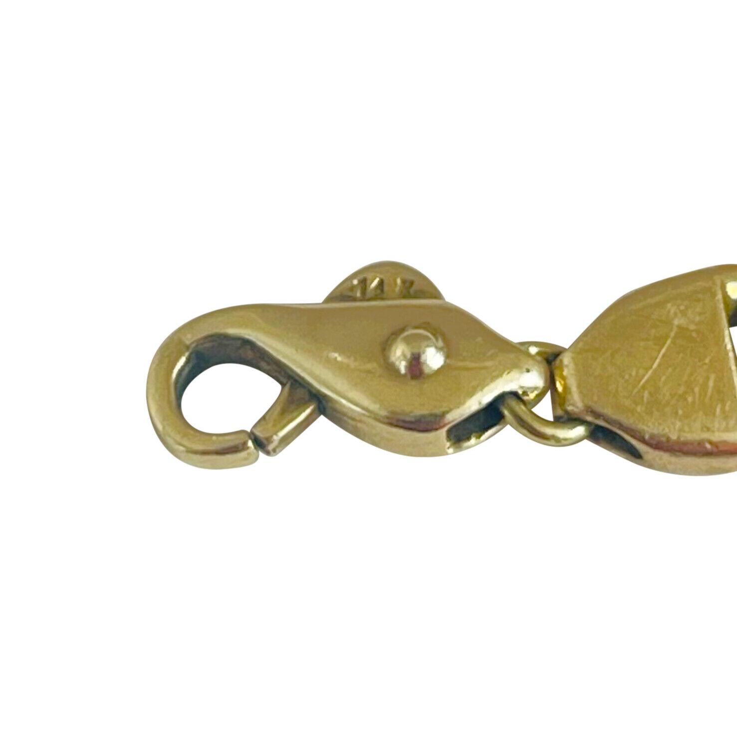14 Karat Yellow Gold Hollow Men's Curb Link Bracelet, Italy 3