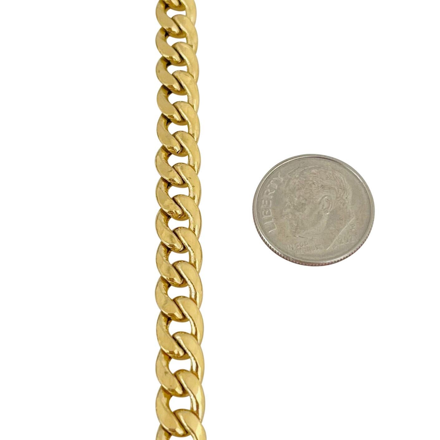 14 Karat Gelbgold Hohl Polished Curb Gliederkette für Damen oder Herren