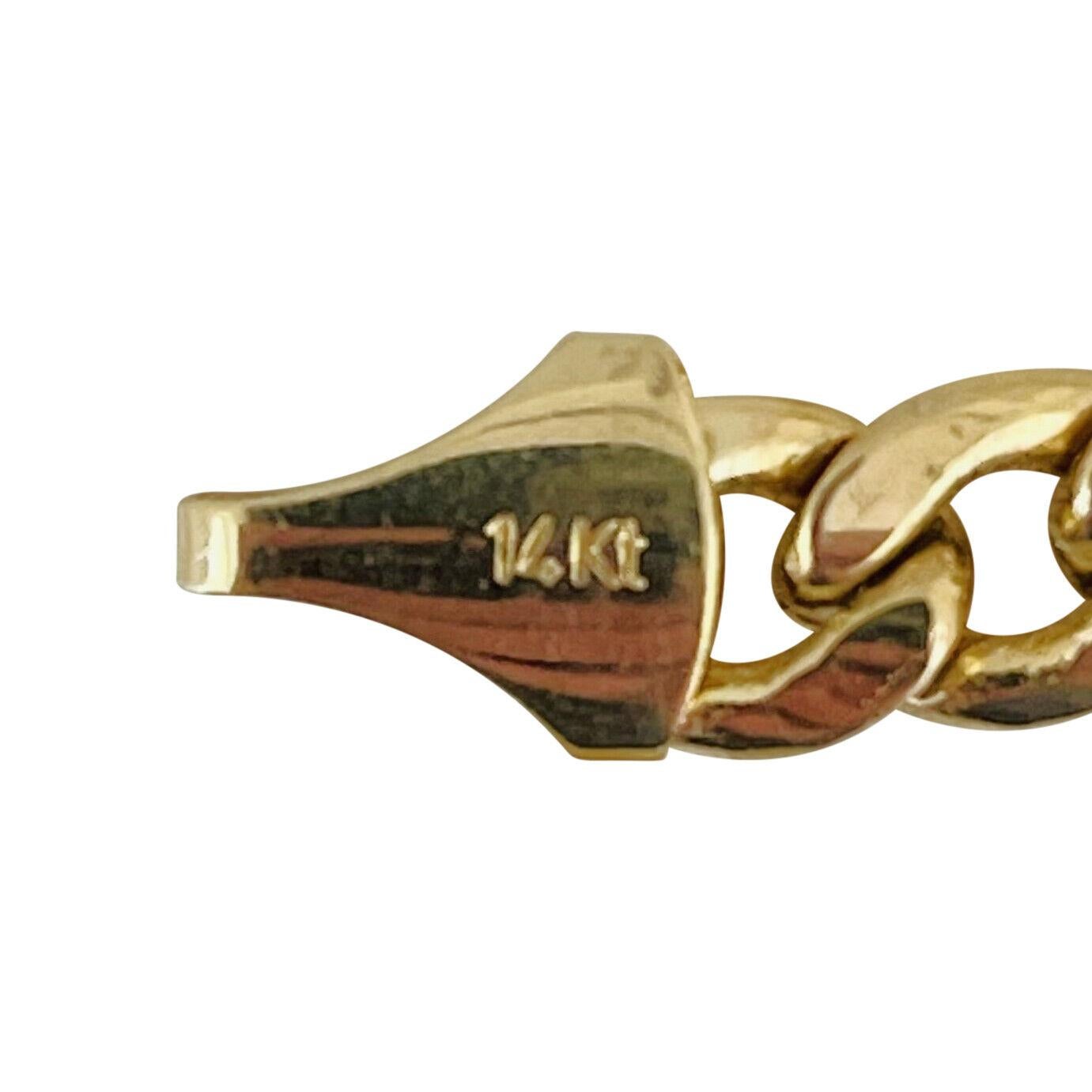 14 Karat Gelbgold Hohl Polished Curb Gliederkette 2