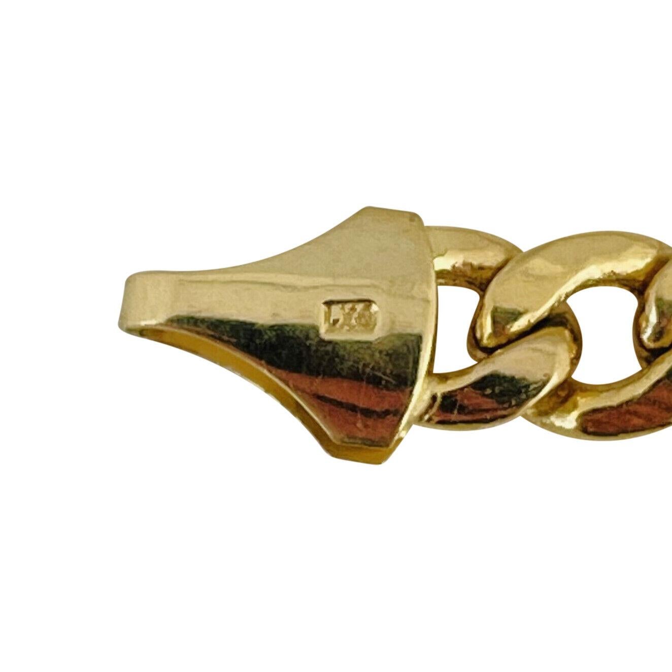 14 Karat Gelbgold Hohl Polished Curb Gliederkette 3