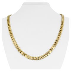 14 Karat Gelbgold Hohl Polished Curb Gliederkette