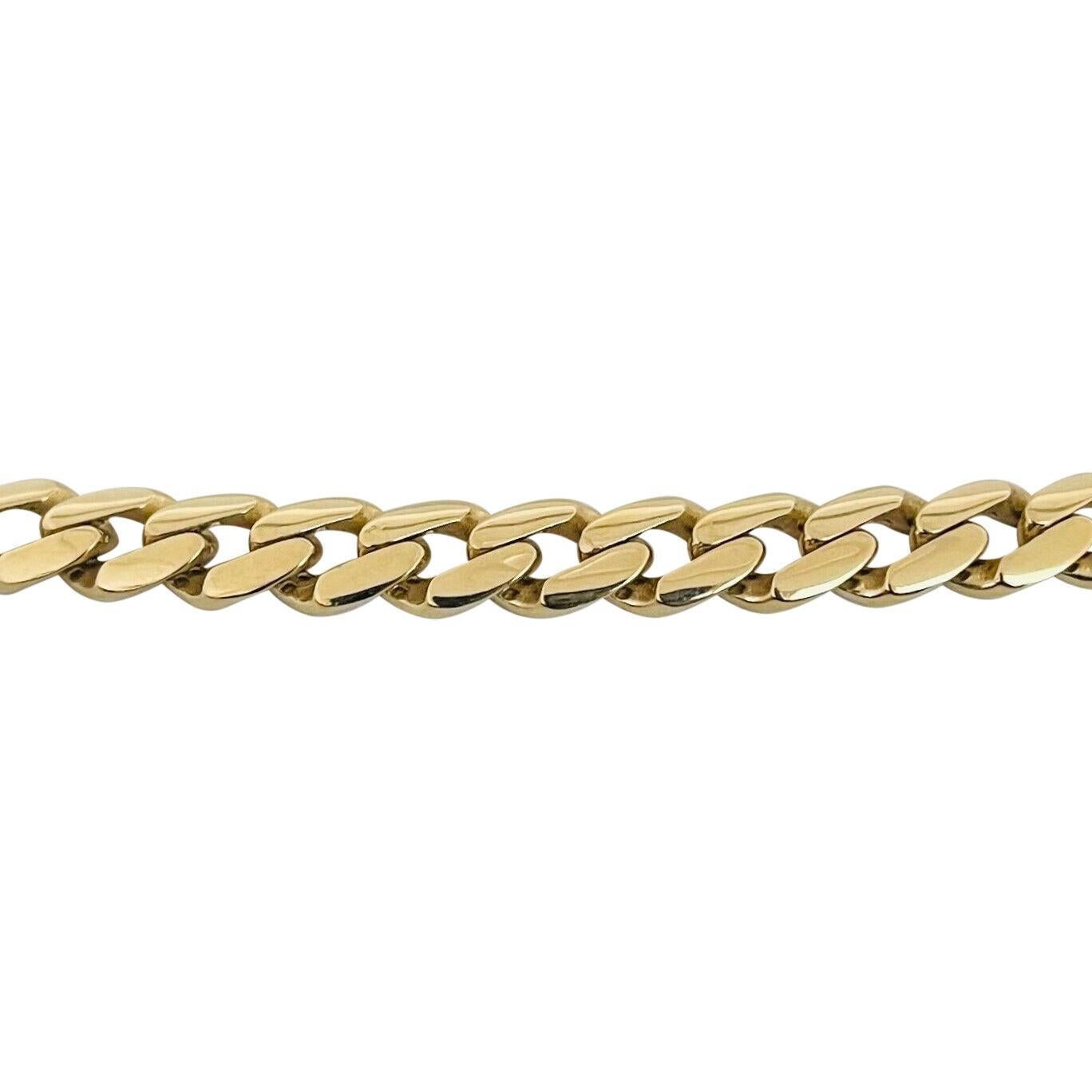 14 Karat Yellow Gold Hollow Polished Ladies Curb Link Chain Necklace In Good Condition In Guilford, CT