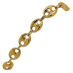 14 Karat Yellow Gold Hollow Puffy Mariner Gucci Link Bracelet, Italy