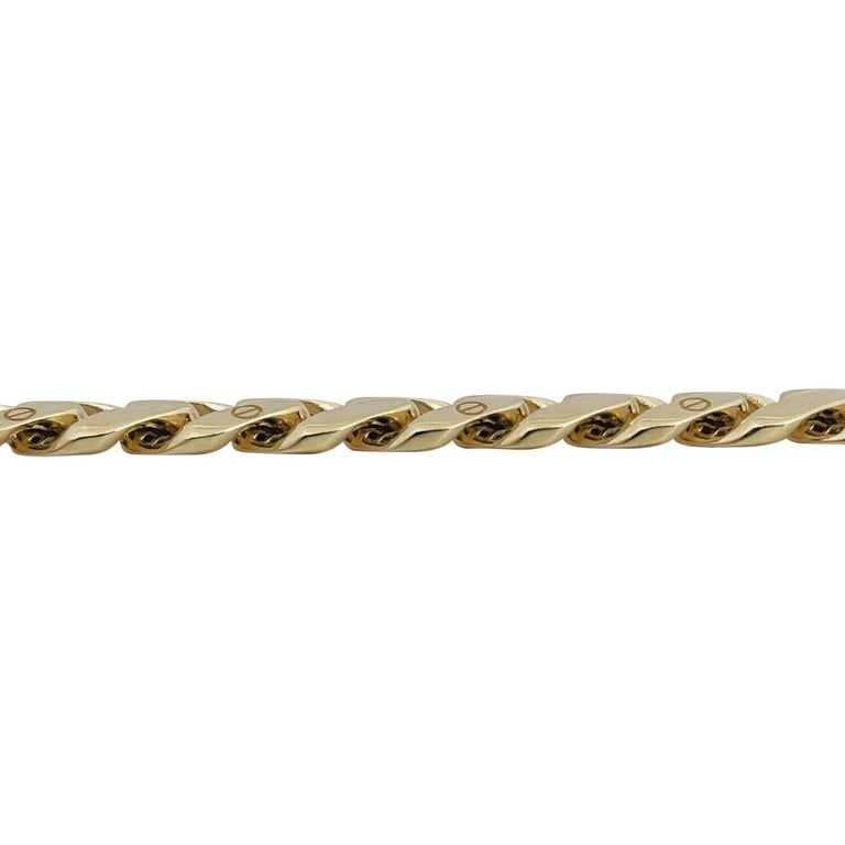 14 Karat Yellow Gold Hollow Screw Design Curb Link Bracelet For Sale at ...
