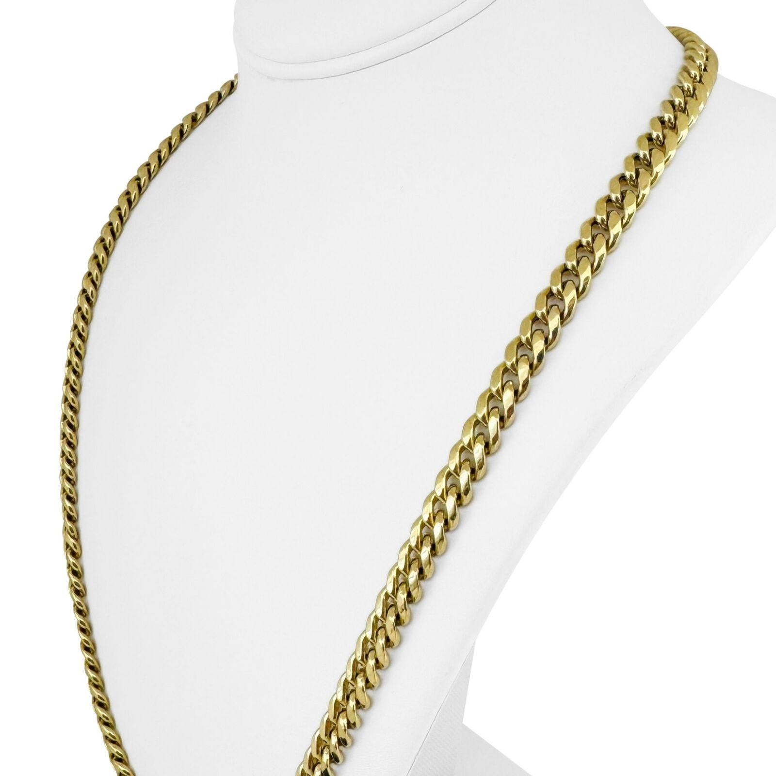 14k Yellow Gold 42g Hollow Thick 7.5mm Cuban Link Chain Necklace 26