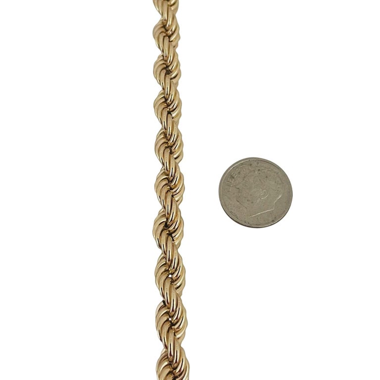 Long Chain Rope 14 Karat Yellow Gold Hollow Thick Long Rope Chain Necklace For Sale at ...