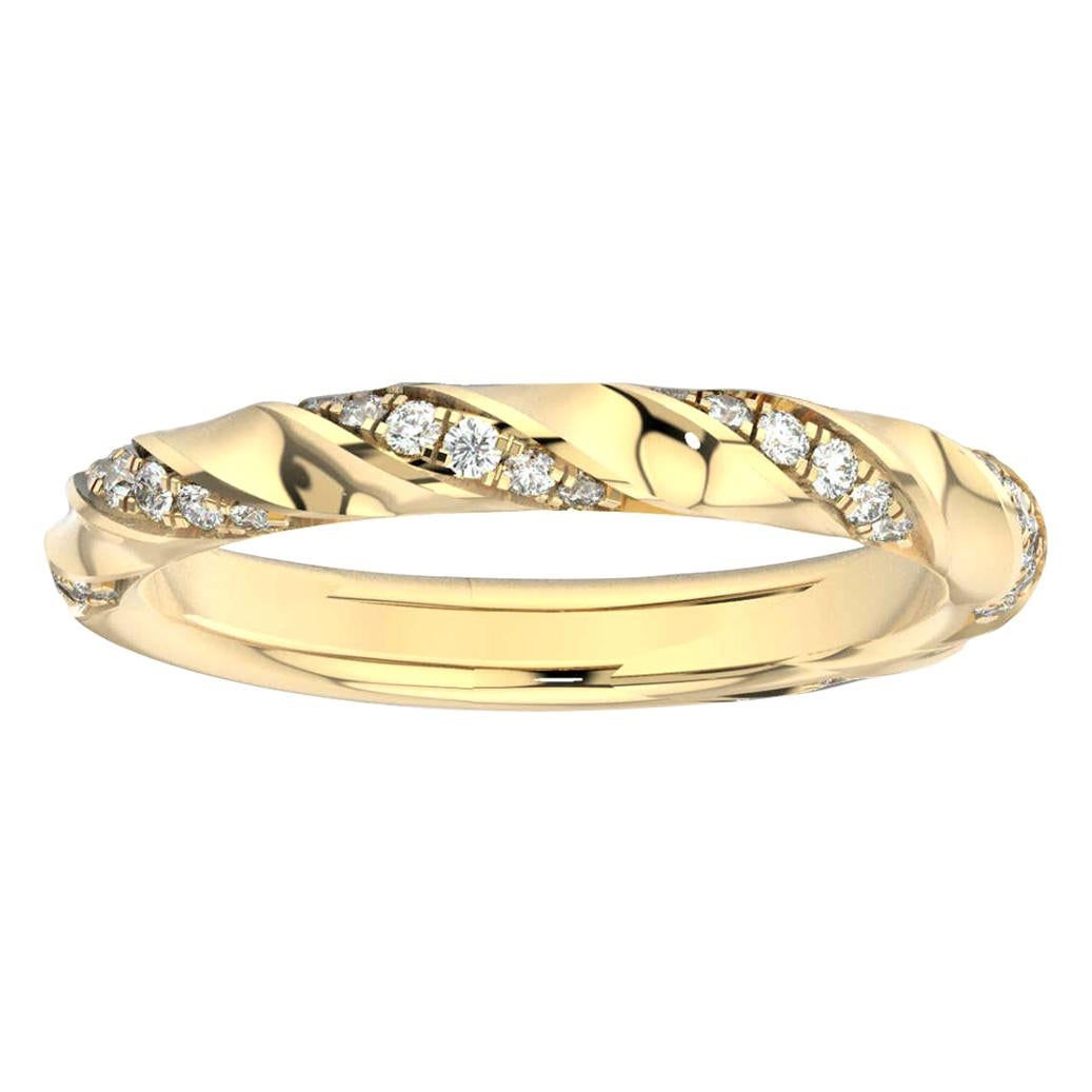 14 Karat Yellow Gold Holly Twist Pave Diamond Ring '1/4 Carat' For Sale