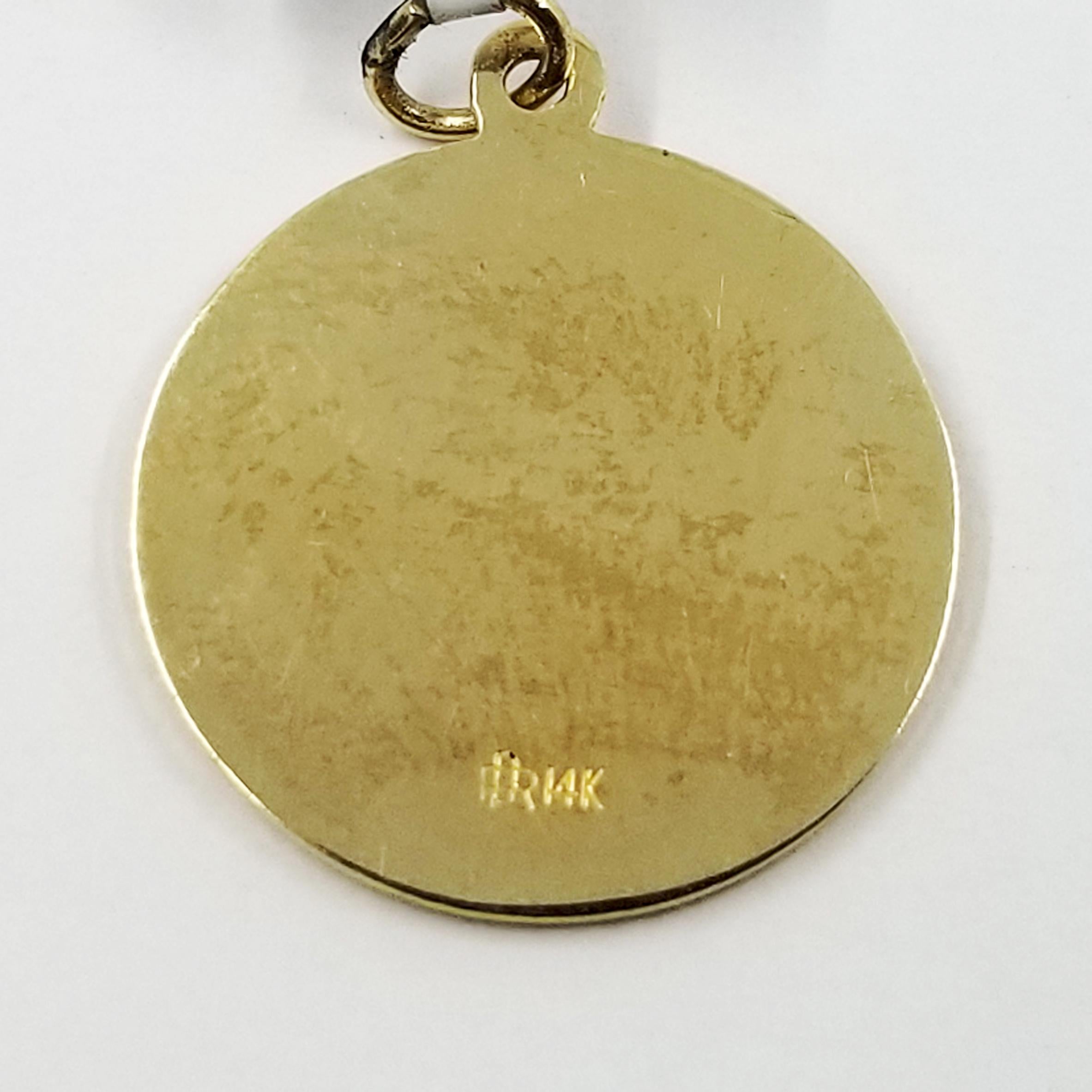 Women's or Men's 14 Karat Yellow Gold Holy Communion Medal
