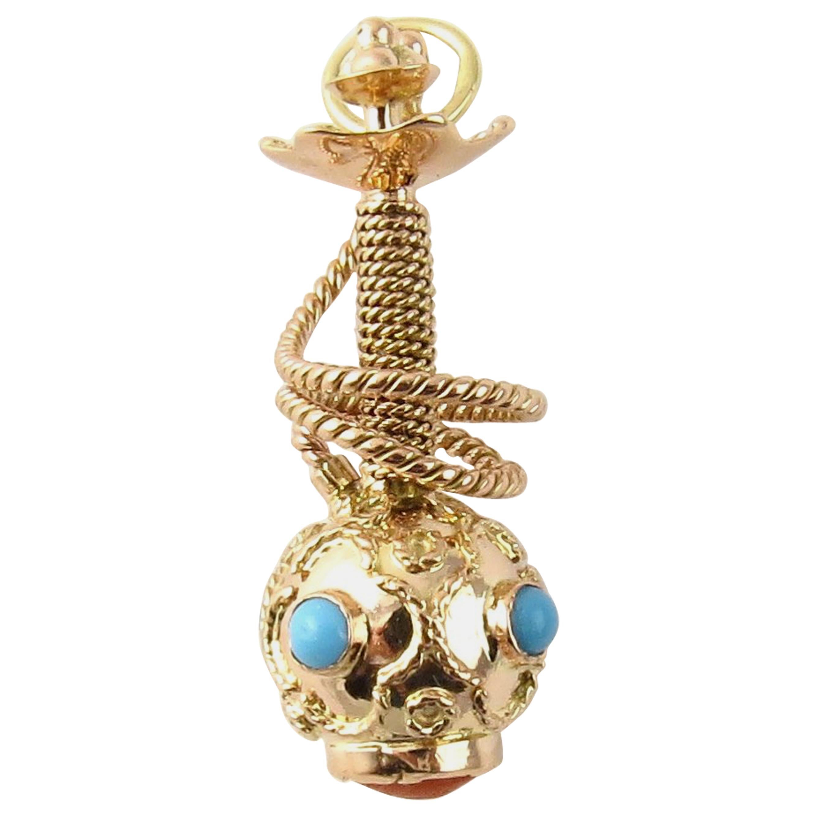14 Karat Yellow Gold Hookah Pipe Shisha Charm