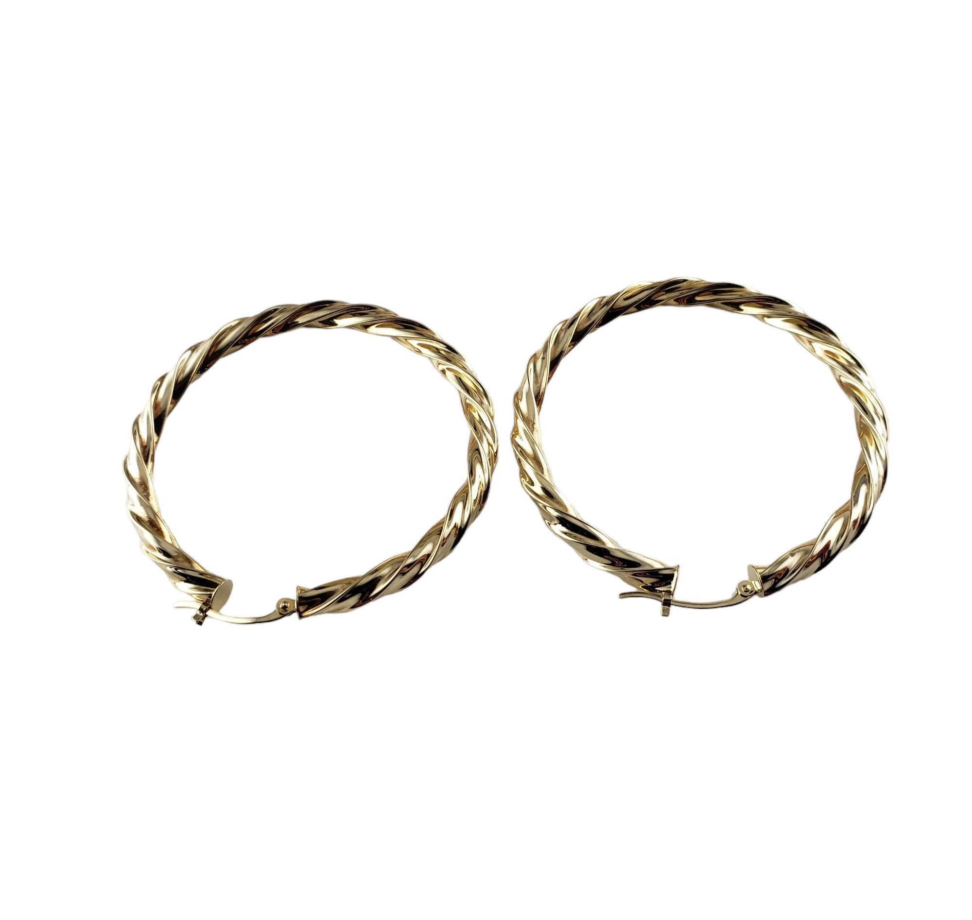 14 Karat Yellow Gold Hoop Earrings #15402 In Good Condition For Sale In Washington Depot, CT