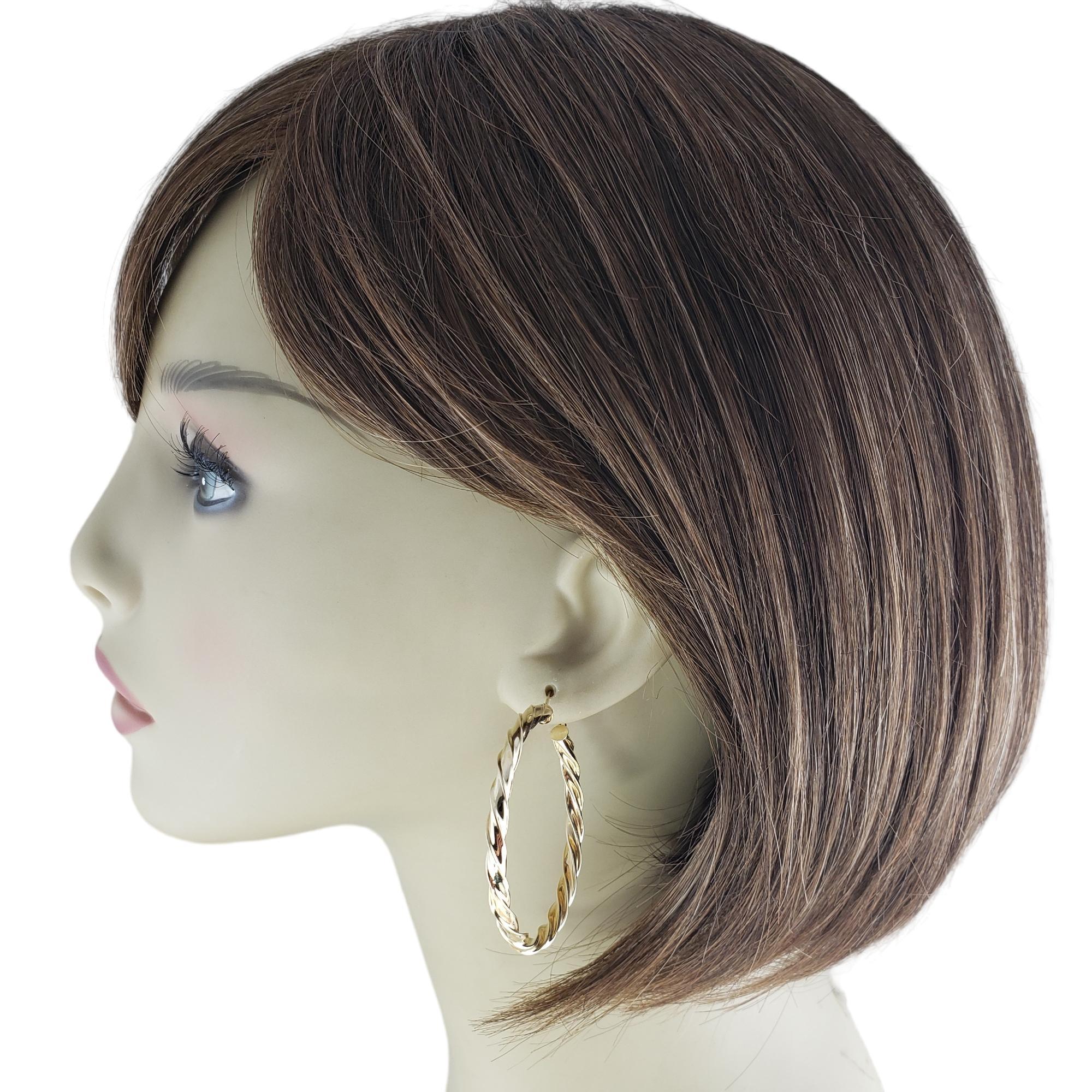 14 Karat Yellow Gold Hoop Earrings #15402 For Sale 3