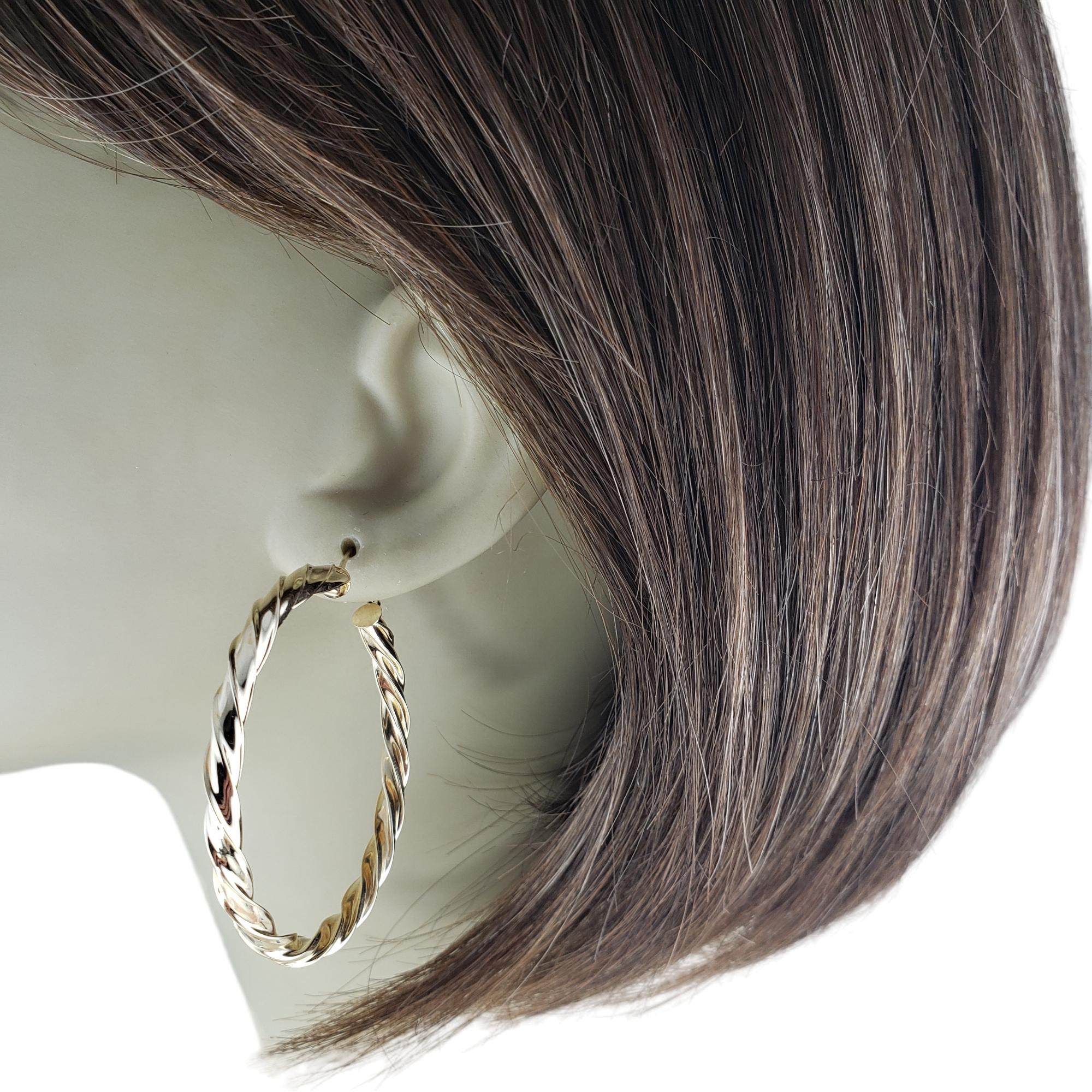 14 Karat Yellow Gold Hoop Earrings #15402 For Sale 4