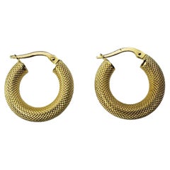 Vintage 14 Karat Yellow Gold Hoop Earrings #15536