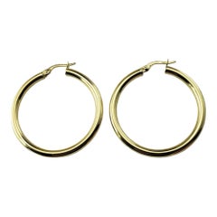 Vintage 14 Karat Yellow Gold Hoop Earrings #15539