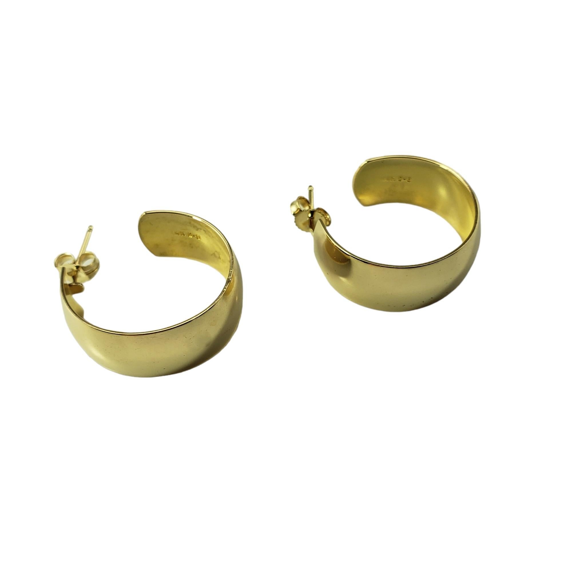 Women's or Men's 14 Karat Yellow Gold Hoop Earrings #16036 For Sale