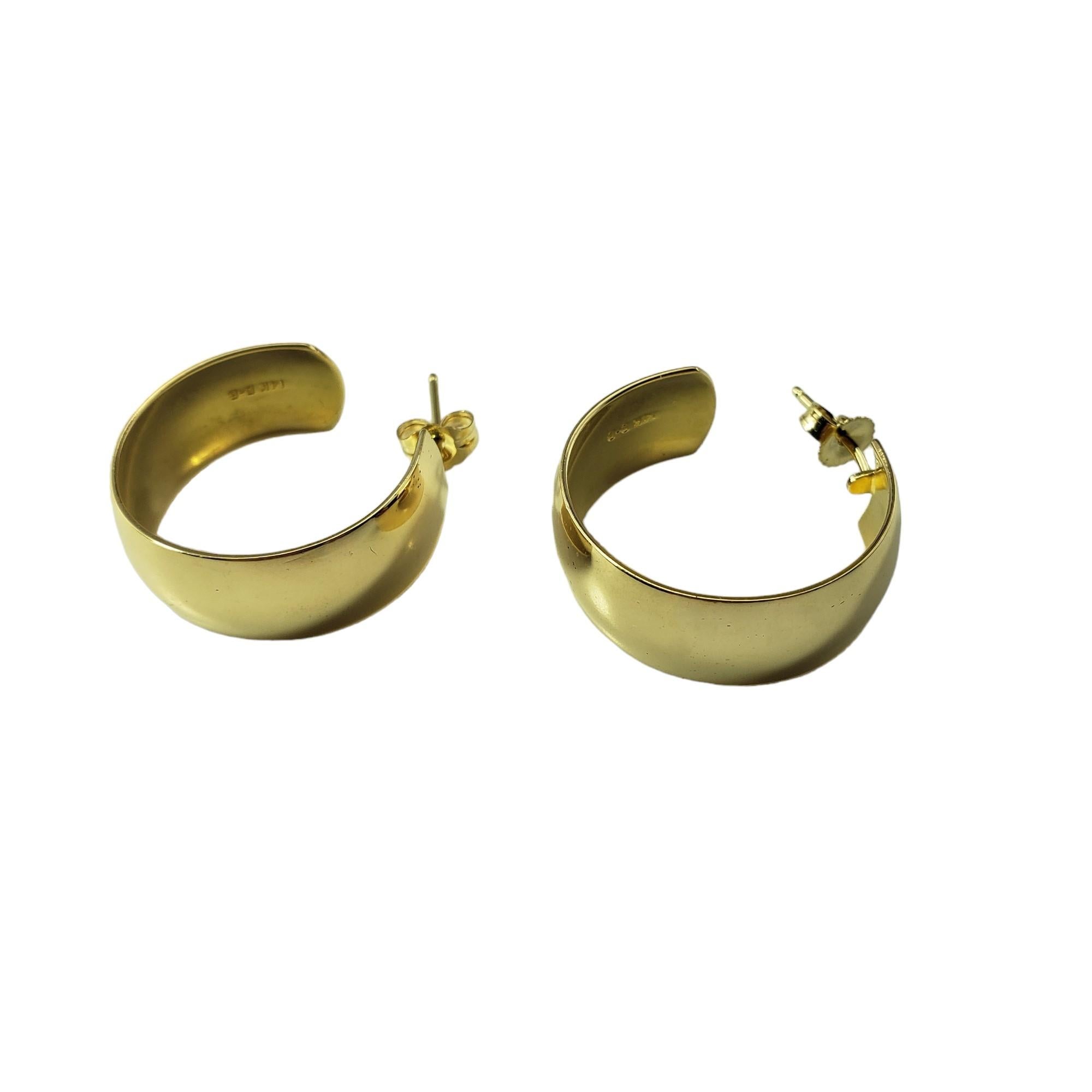 14 Karat Yellow Gold Hoop Earrings #16036 For Sale 2