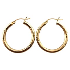 14 Karat Yellow Gold Hoop Earrings #19142