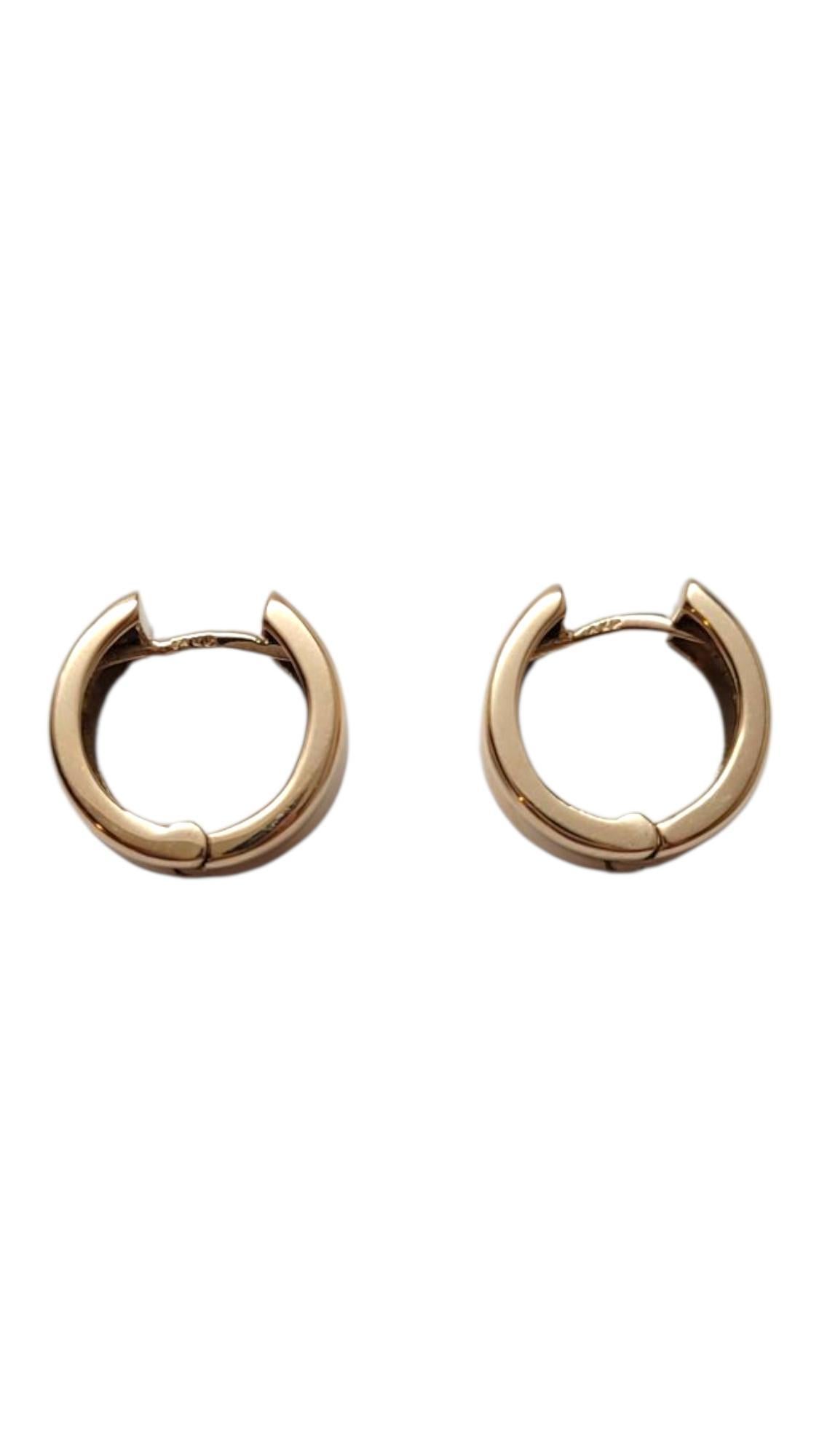 14 Karat Yellow Gold Hoop Earrings #21931 Bon état - En vente à Washington Depot, CT