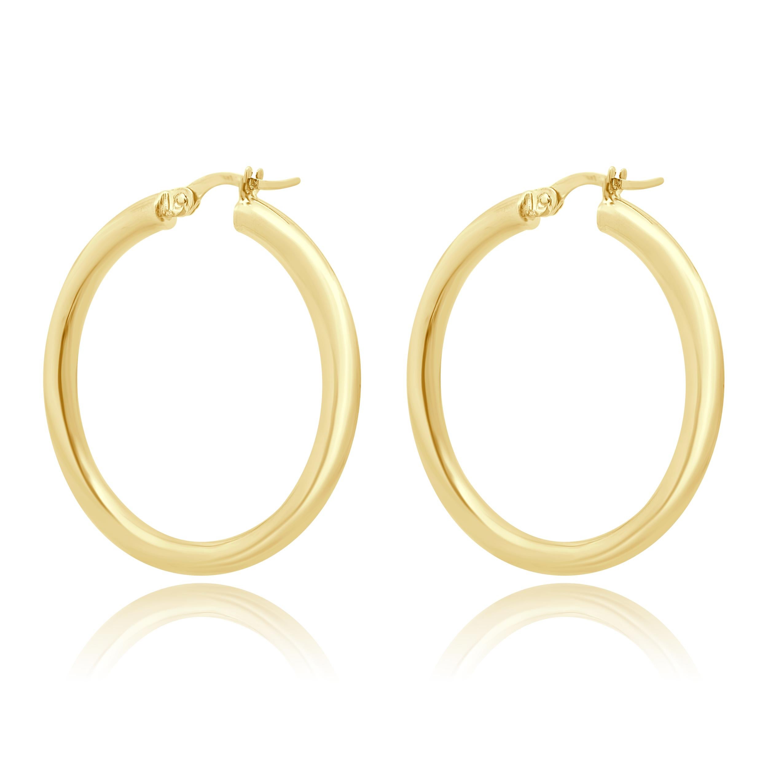 Créoles en or jaune 14 carats Excellent état - En vente à Scottsdale, AZ