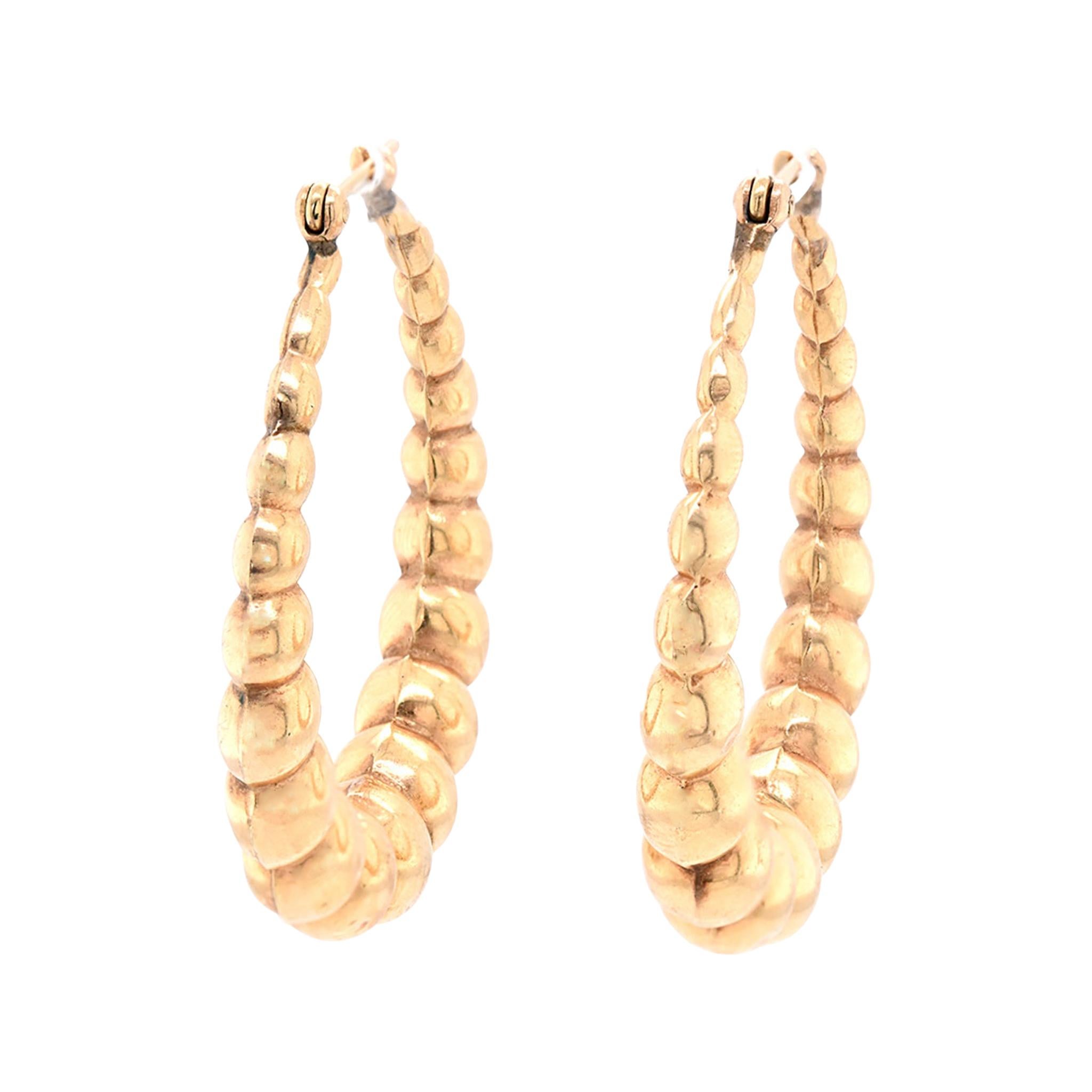 14 Karat Yellow Gold Hoop Earrings