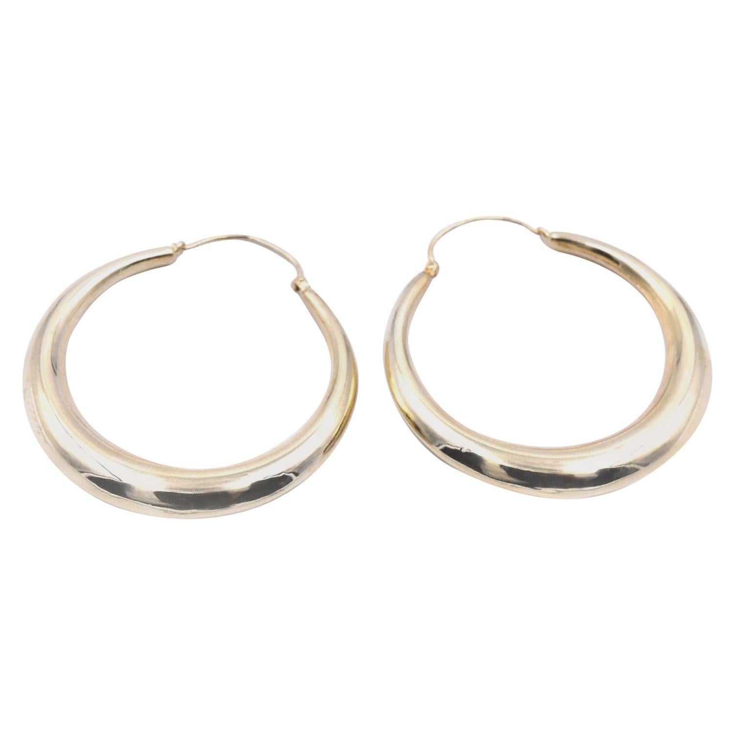 14 Karat Gold Hoop Doorknocker Earrings For Sale at 1stDibs