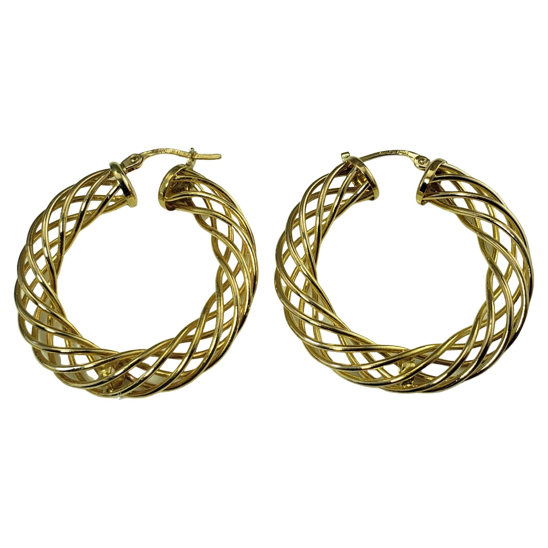 14 Karat Yellow Gold Hoop Earrings For Sale at 1stDibs