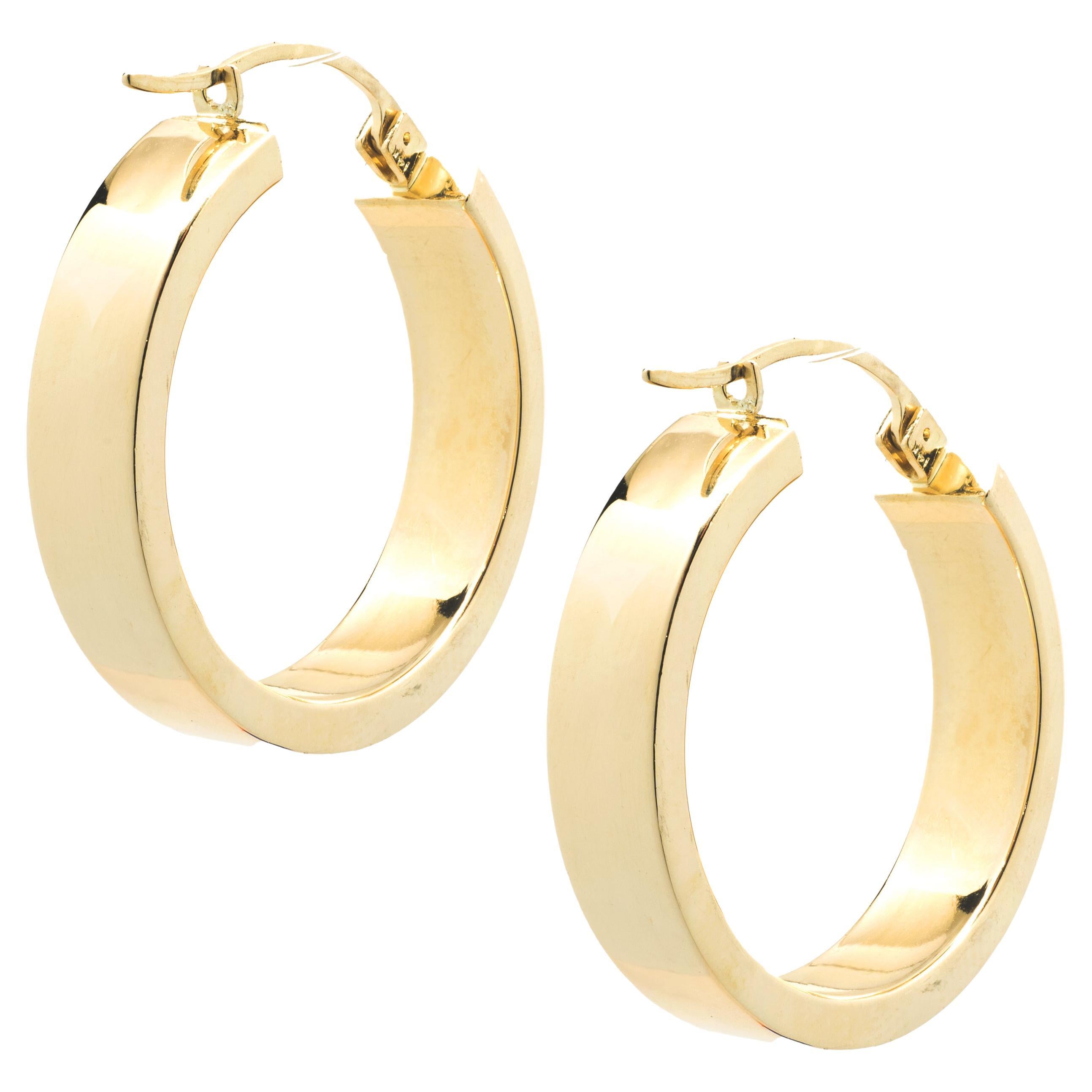 14 Karat Gold Hoop Doorknocker Earrings For Sale at 1stDibs