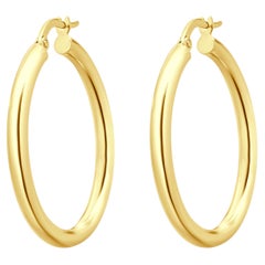 Pendientes de aro de oro amarillo de 14 quilates