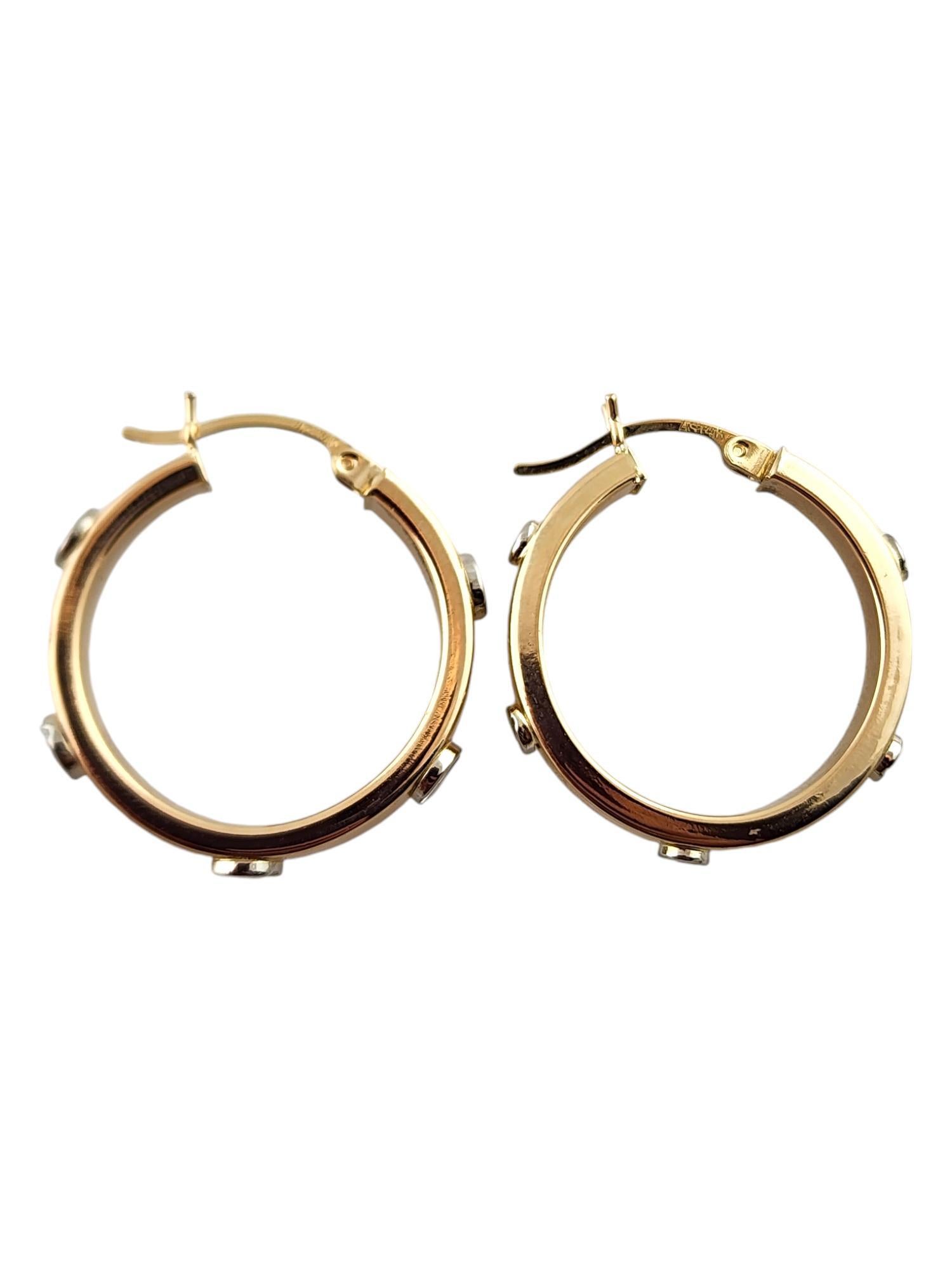 14 Karat Yellow Gold Hoops with White Gold Screws #19145 1