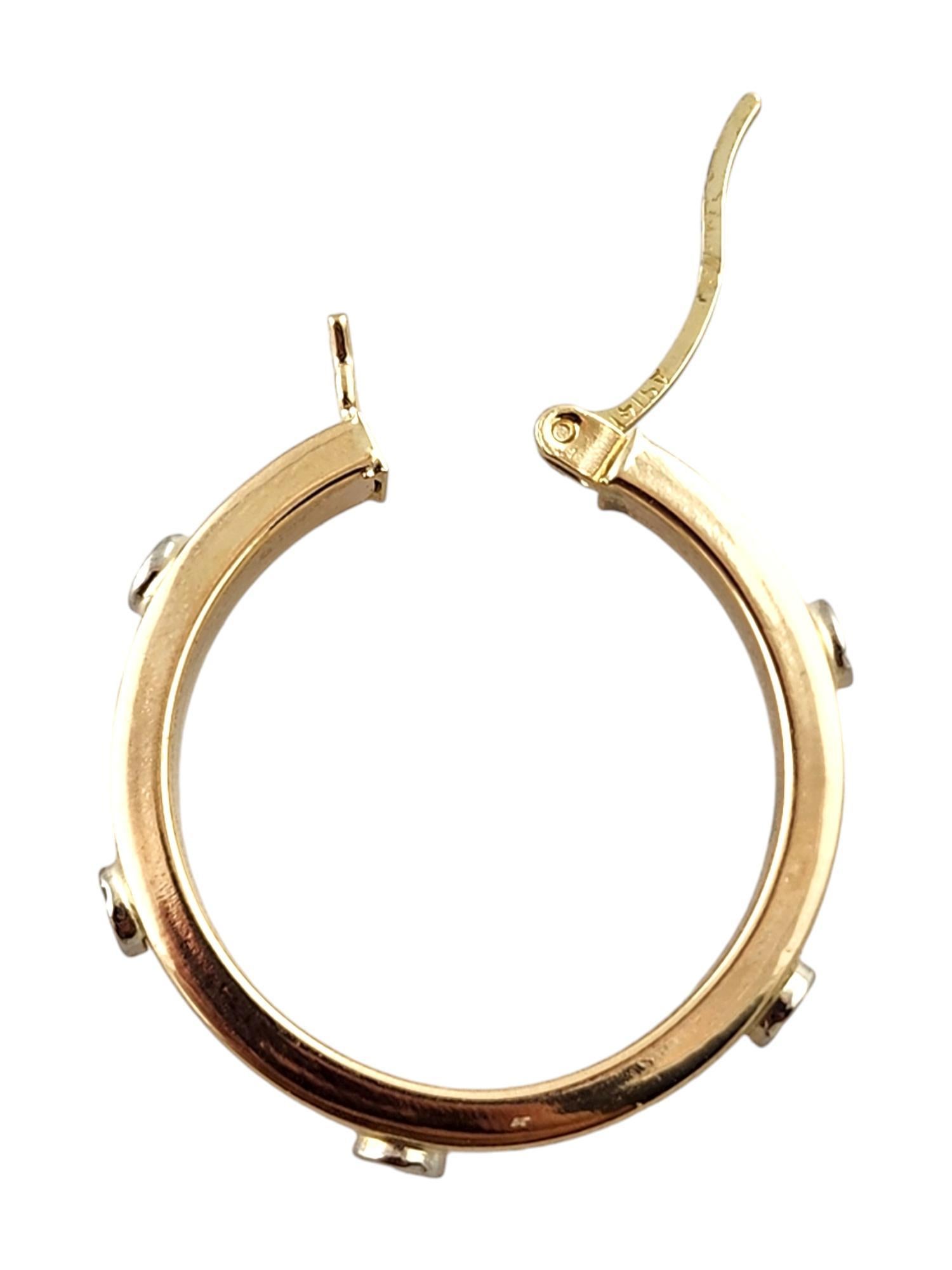 14 Karat Yellow Gold Hoops with White Gold Screws #19145 2