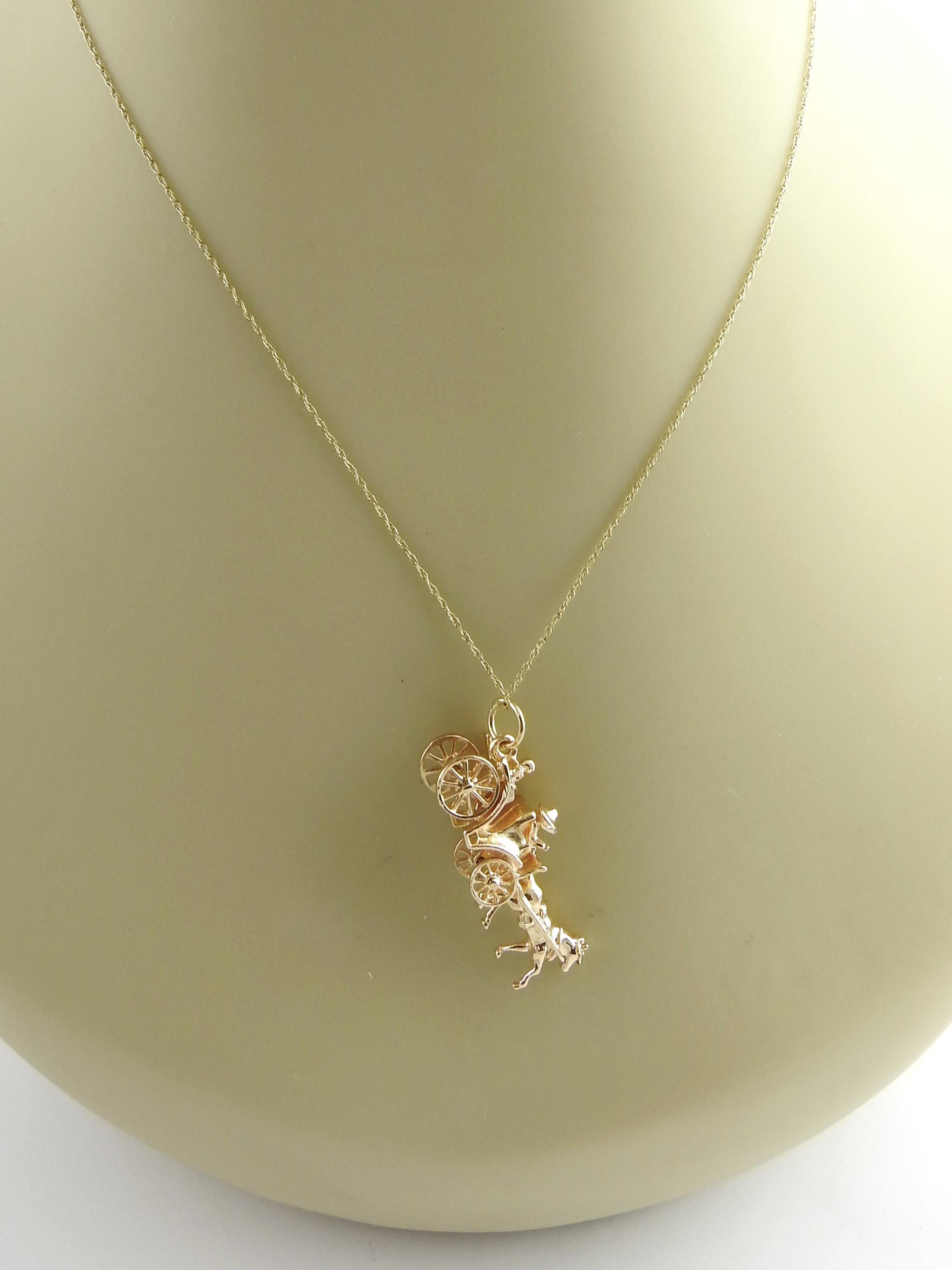 14 Karat Yellow Gold Horse and Carriage Charm 6