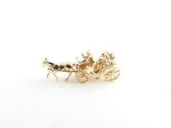 14 Karat Yellow Gold Horse and Carriage Charm