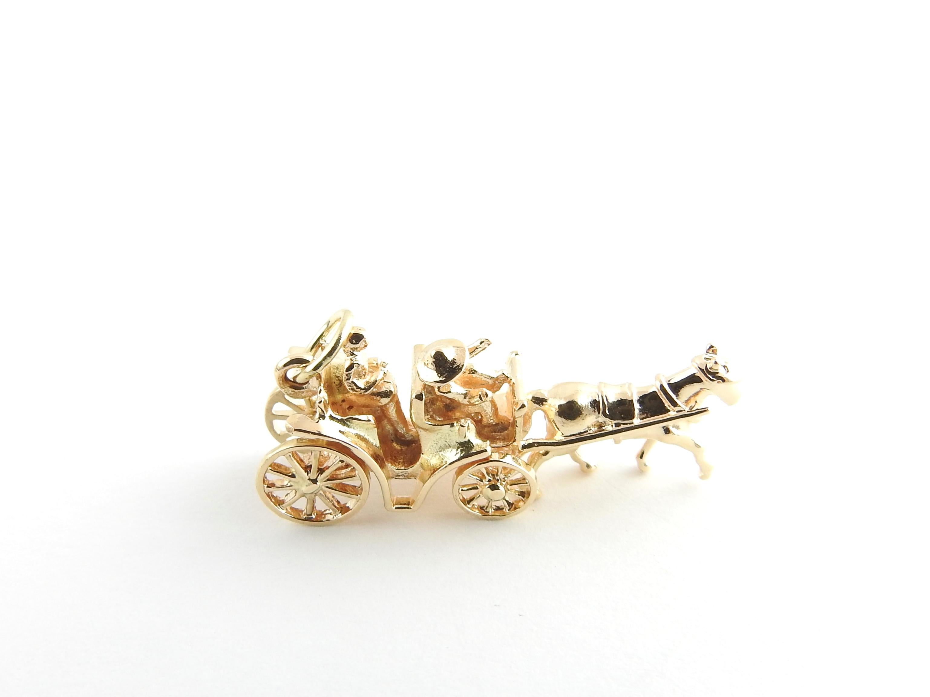 Women's 14 Karat Yellow Gold Horse and Carriage Charm