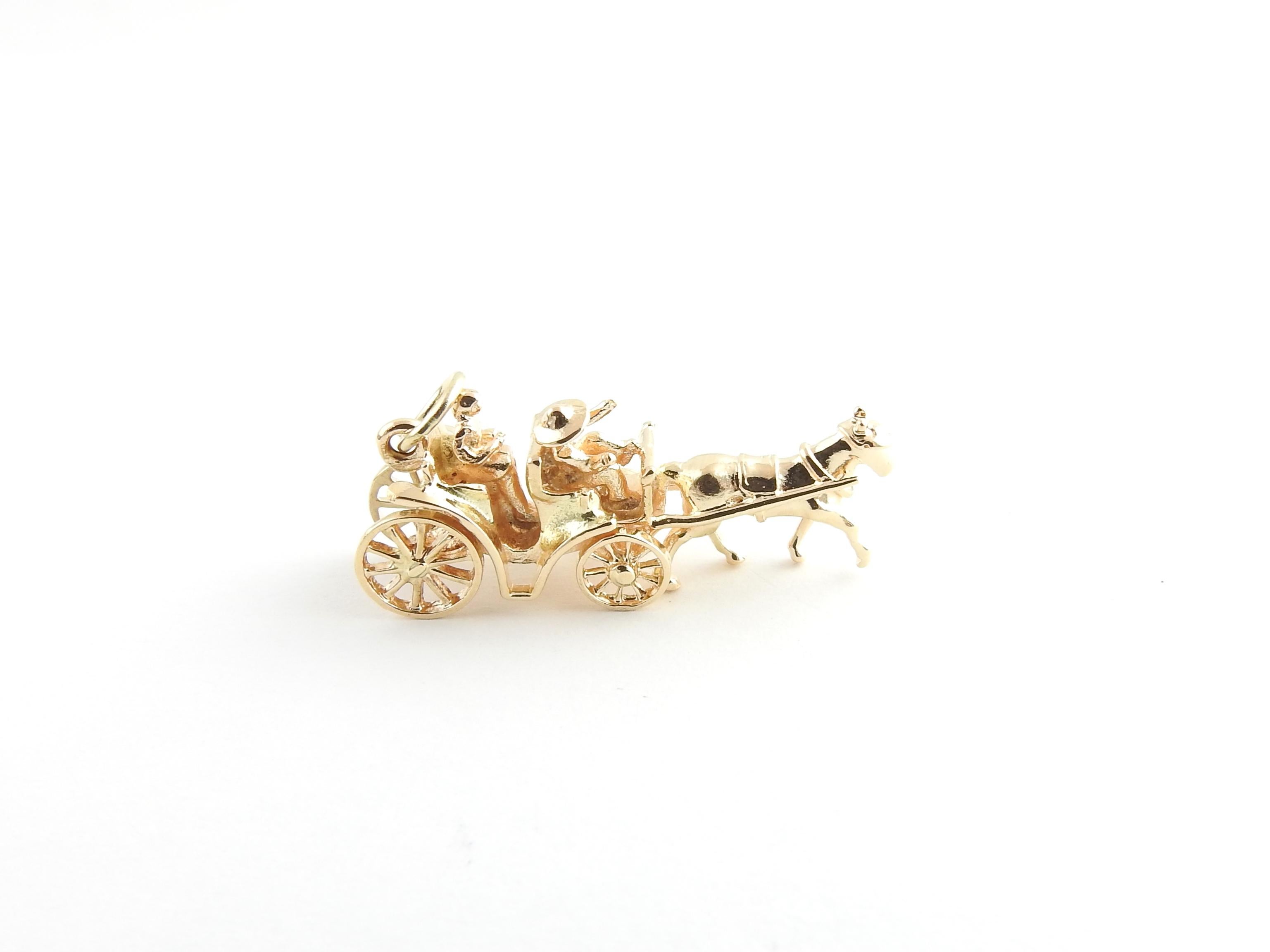 14 Karat Yellow Gold Horse and Carriage Charm 1
