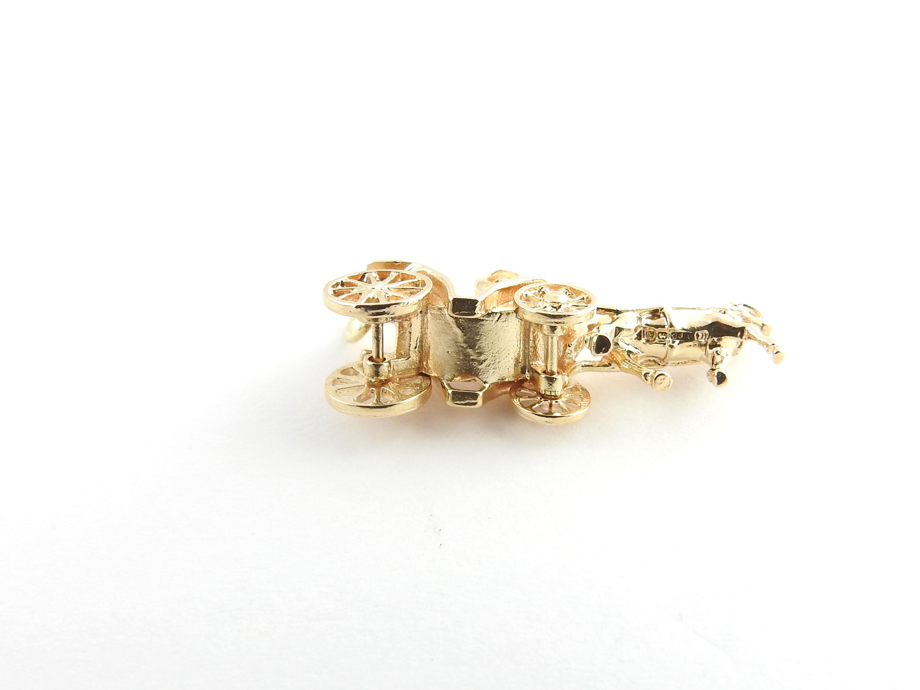 14 Karat Yellow Gold Horse and Carriage Charm 4