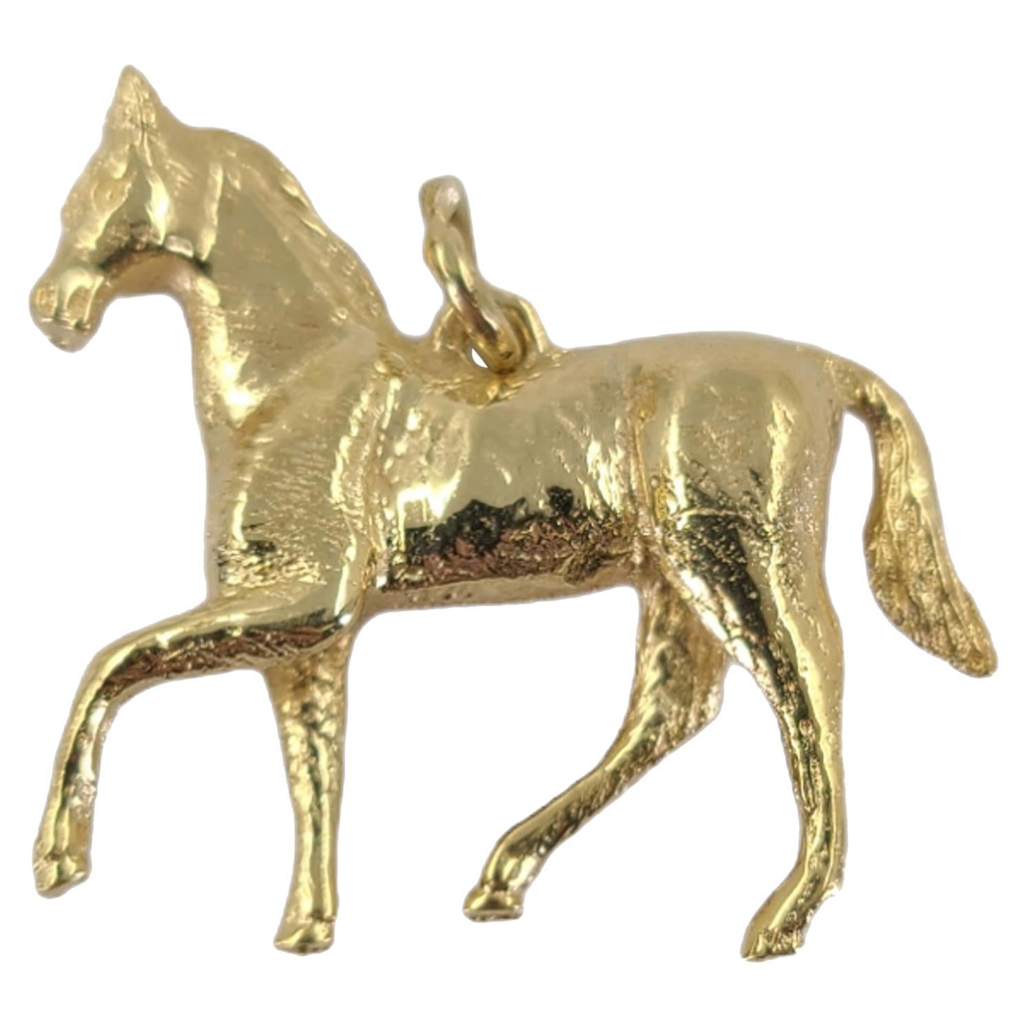 Yellow Gold Horse Pendant Charm