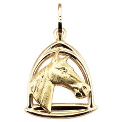 14 Karat Yellow Gold Horse Pendant