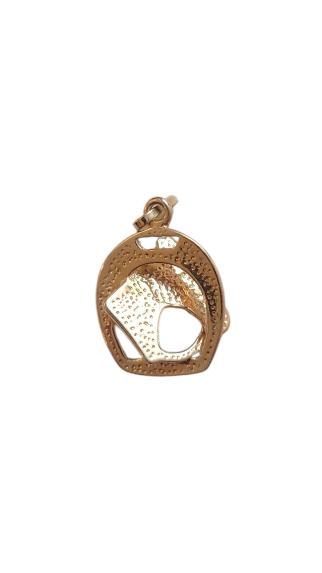 14 Karat Yellow Gold Horseshoe/ Horse Pendant #20167 In Good Condition For Sale In Washington Depot, CT