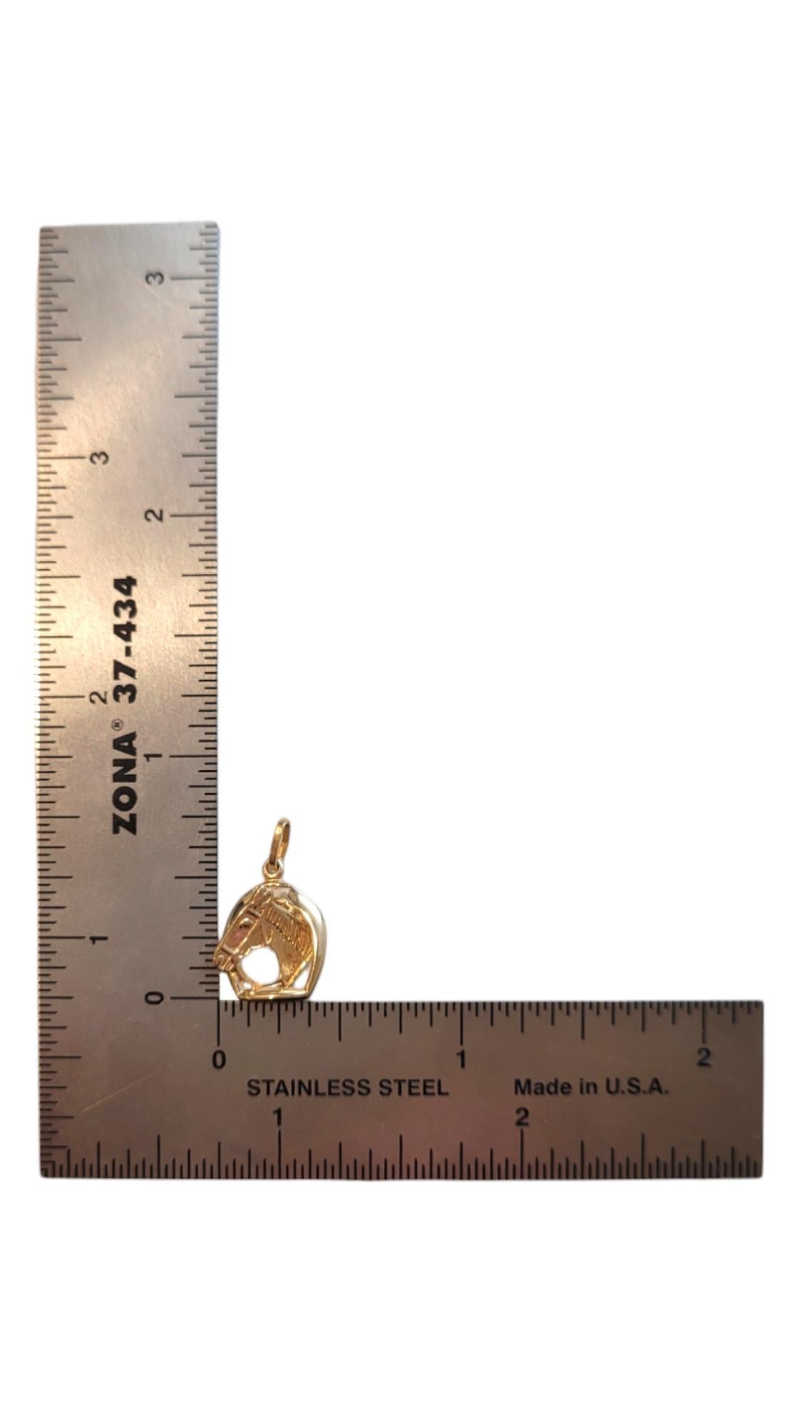 14 Karat Yellow Gold Horseshoe/ Horse Pendant #20167 For Sale 5