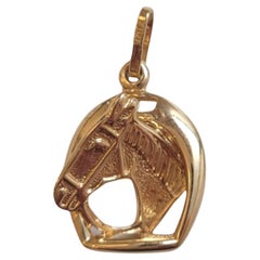 14 Karat Yellow Gold Horseshoe/ Horse Pendant #20167