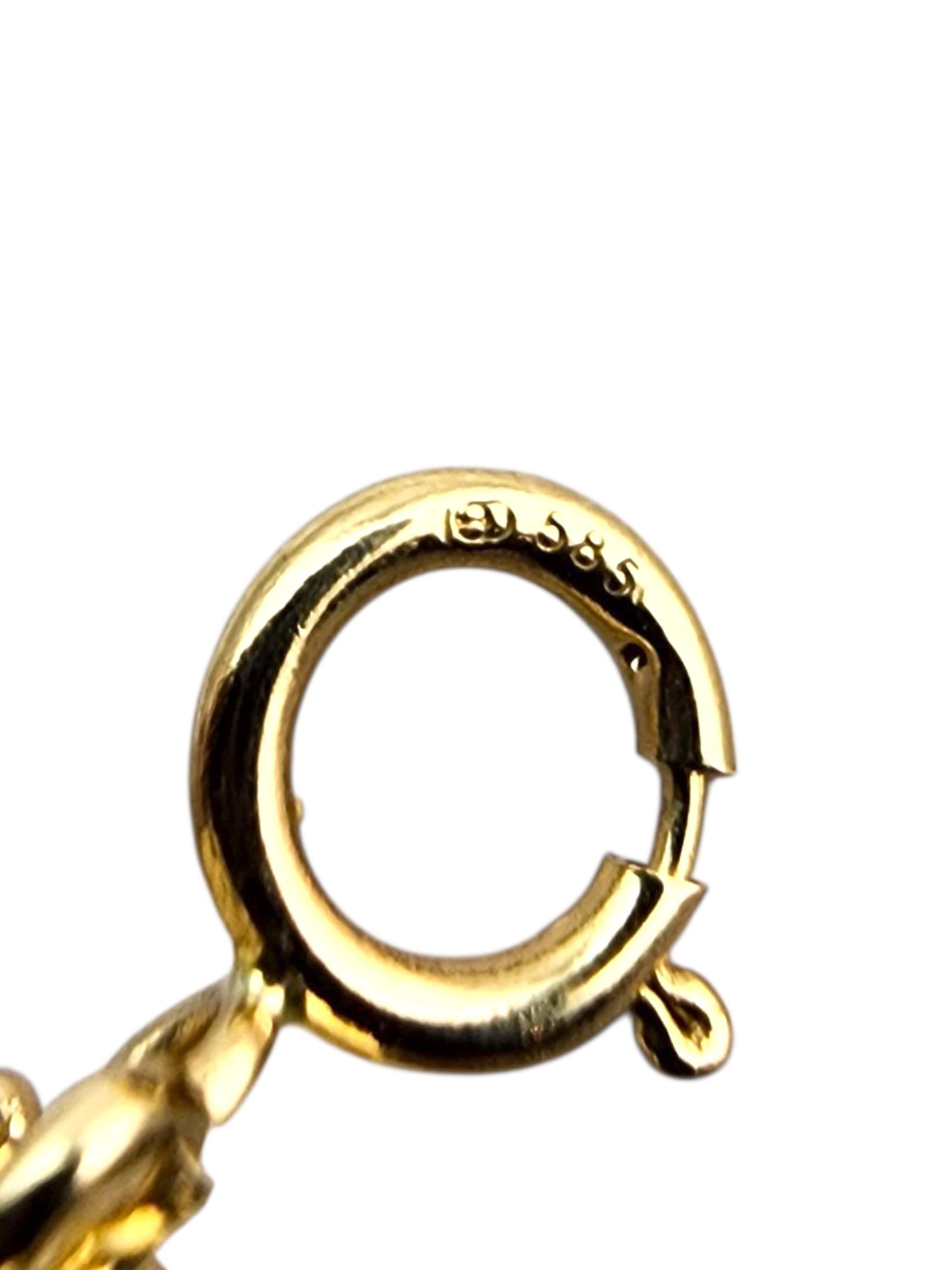 Charm a clessidra in oro giallo 14 carati #23916 in vendita 1