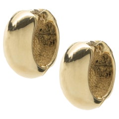 14 Karat Gelbgold Huggie-Reifenohrringe