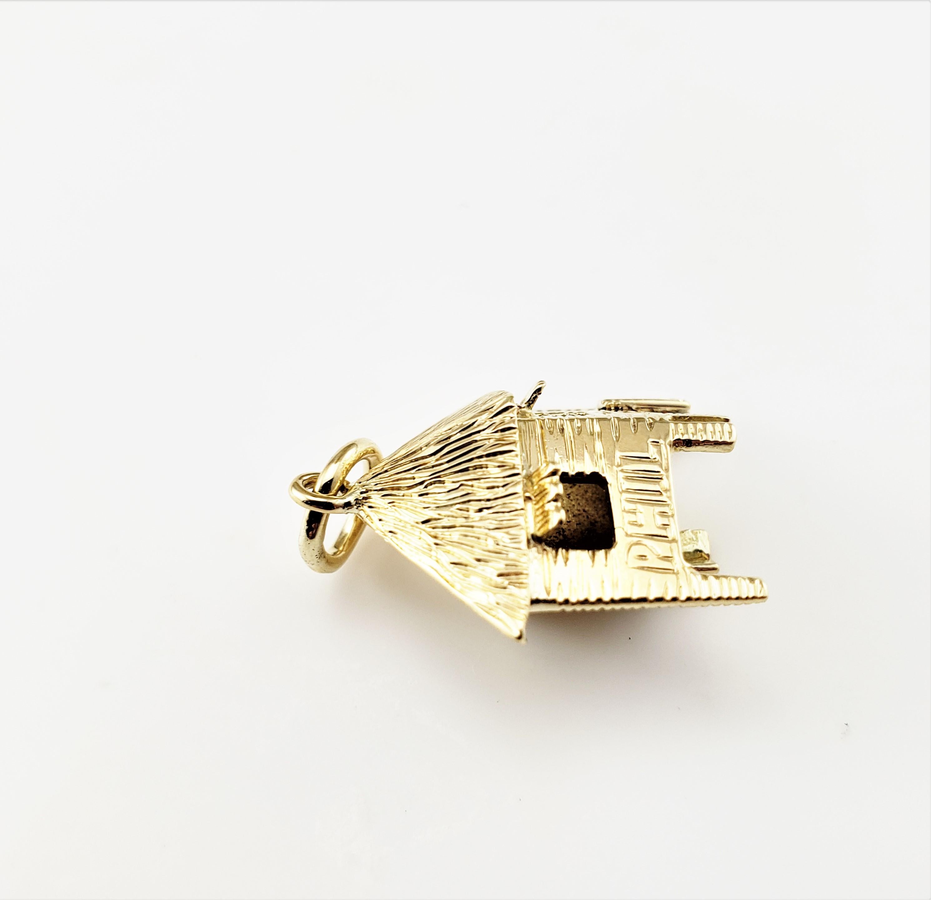 14 Karat Yellow Gold Hut Charm In Good Condition In Washington Depot, CT